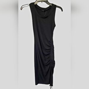 21 Saints Black Form Fitted Midi Dress Women's Size XS NWT